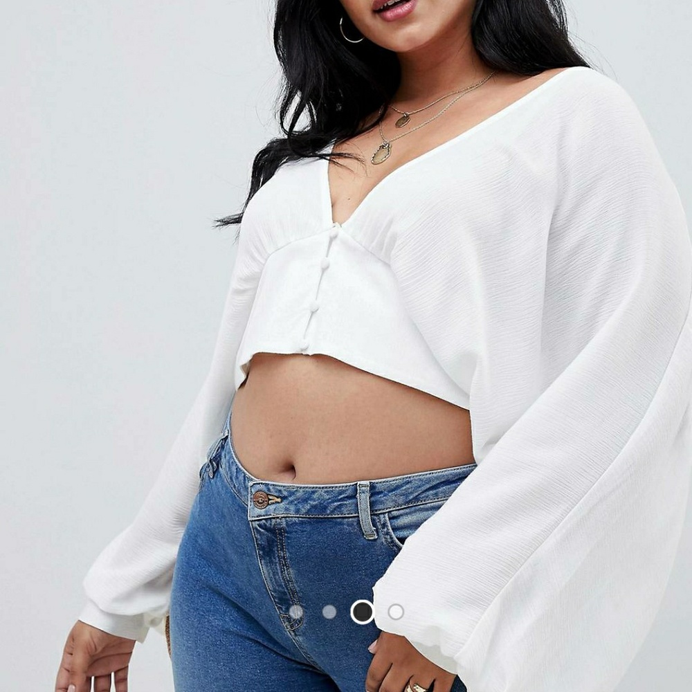 White Batwing crop top